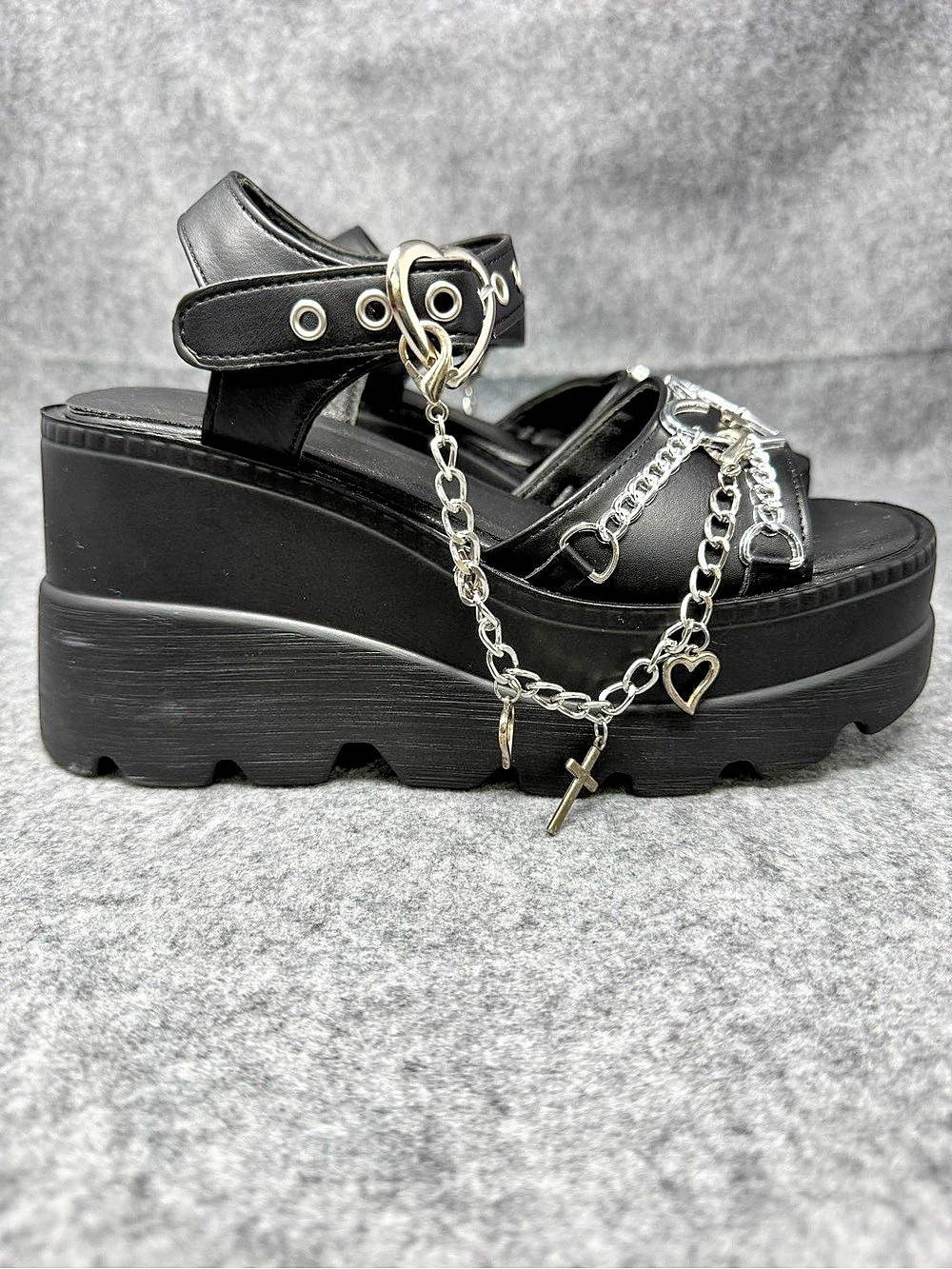 Black Platform Sandals Like New